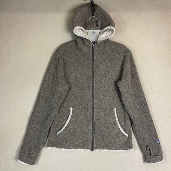 Kuhl Other - Kuhl Hoodie Womens M Brown Alpaca Fleece Full Zip Long Sleeve Regular Fit